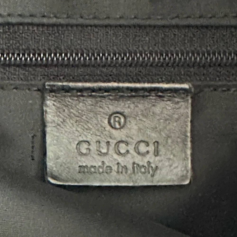 Gucci Black Nylon Bamboo Handle Bag w Detachable Leather Shoulder Strap